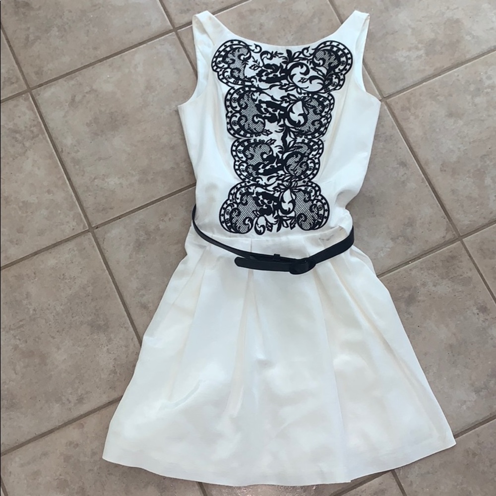 White and black dress